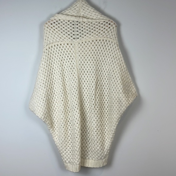 Parkhurst Ivory Pullover Poncho Sweater Dress Sz s/m Cowl Collar Wool Alpaca - Picture 5 of 7